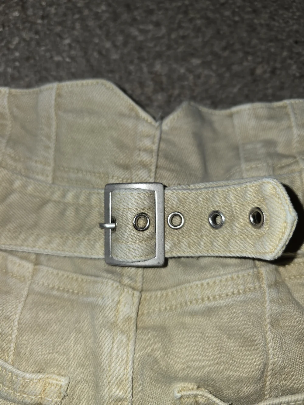 Free People Tan Frayed Hem Denim Skirt Size 4